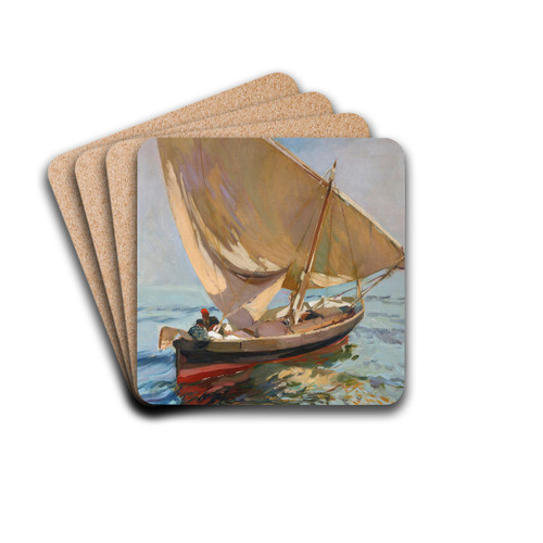 Camino De La Pesca. Valencia (Setting Out To Sea. Valencia) by Joaqun Sorolla Drink Coasters - set of 4