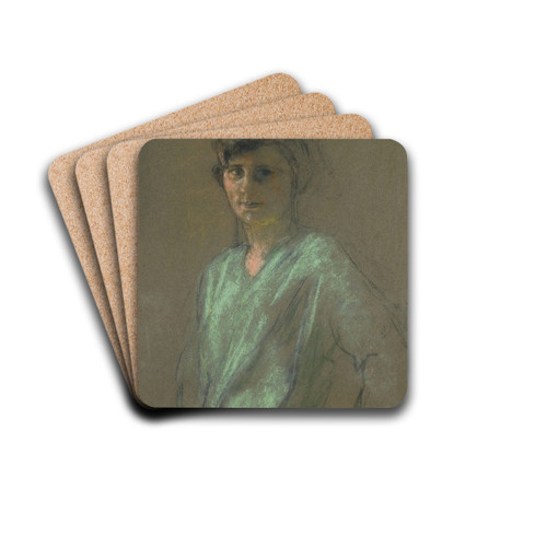 Portrait DIrne Montanet by douard Vuillard Drink Coasters - set of 4 Portrait DIrne Montanet by douard Vuillard Drink Coasters - set of 4