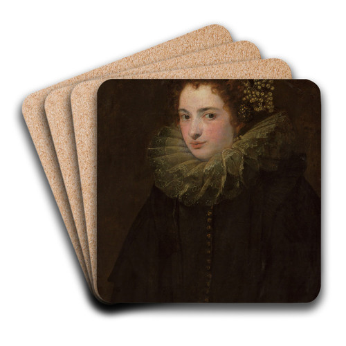 A portrait of a noblewoman by Anthony van Dyck Art Drink Coaster set