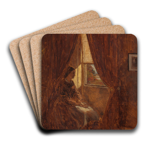 By the Window by William John Hennessy Art Drink Coaster set By the Window by William John Hennessy Art Drink Coaster set