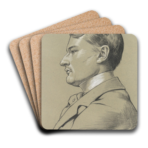 Portrait of Otto Kchler by Hans Thoma Art Drink Coaster set