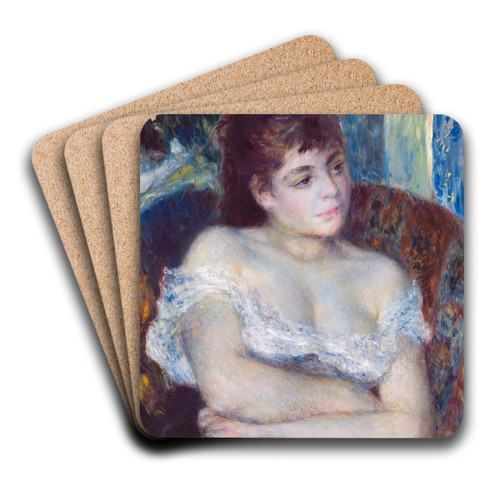 Woman in an Armchair by Pierre-Auguste Renoir Art Drink Coaster set