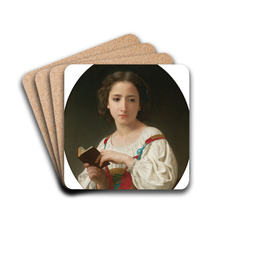 Le Livre D'heures by William Bouguereau Drink Coasters - set of 4