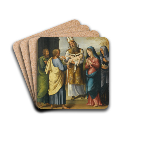 ThePresentation In The Temple by Luca Longhi Drink Coasters - set of 4
