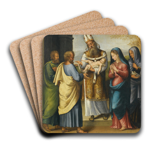 ThePresentation In The Temple by Luca Longhi Art Drink Coaster set