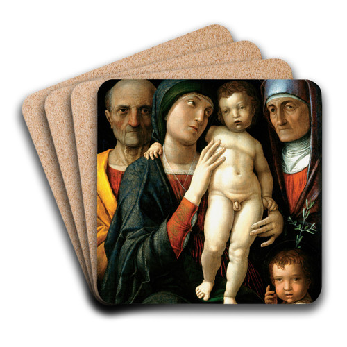 The Holy Family by Andrea Mantegna Art Drink Coaster set