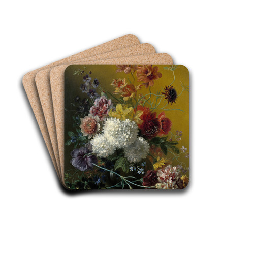 Still Life with Flowers by Georgius Jacobus Johannes van Os Drink Coasters - set of 4