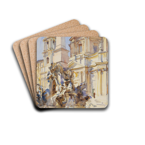 Piazza Navona, Rome by John Singer Sargent Drink Coasters - set of 4