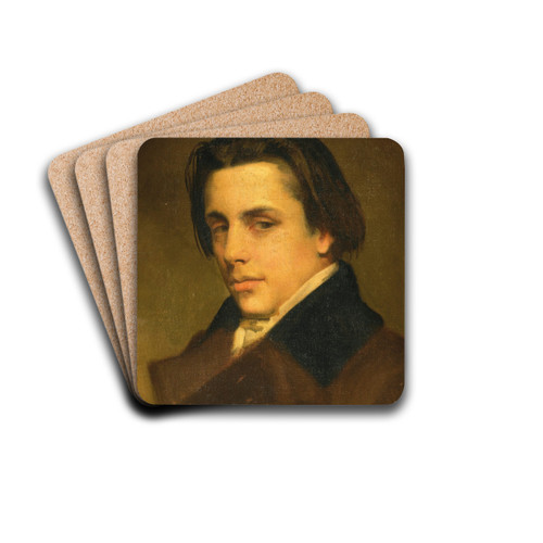Portrait Of A Man by William Bouguereau Drink Coasters - set of 4 Portrait Of A Man by William Bouguereau Drink Coasters - set of 4