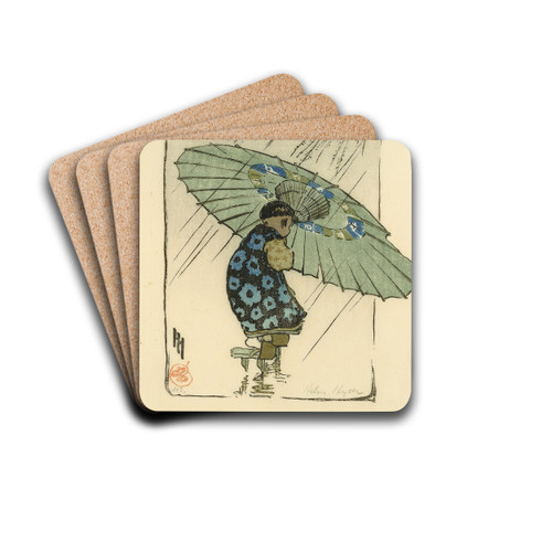The Family Umbrella by Helen Hyde Drink Coasters - set of 4