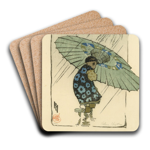 The Family Umbrella by Helen Hyde Art Drink Coaster set