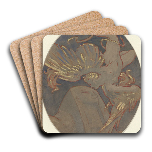 Viterbo,Copy of rondel-Sargents Ceiling in the Boston Museum of FineArts by Elihu Vedder Art Drink Coaster set