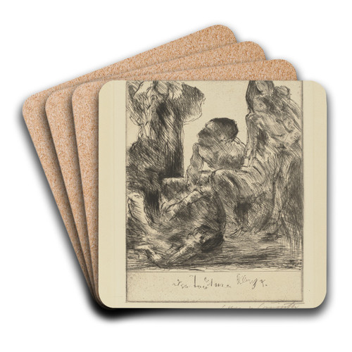 Die Totenklage by Lovis Corinth Art Drink Coaster set