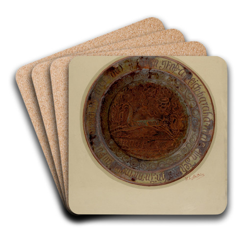 Pa. German Dish by William L. Antrim Art Drink Coaster set