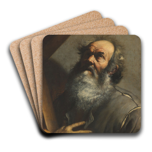 Saint Andrew by Giuseppe Vermiglio Art Drink Coaster set