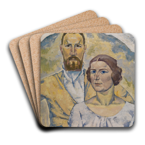 Selbstbildnis des Knstlers mit seiner Frau by August Babberger Art Drink Coaster set