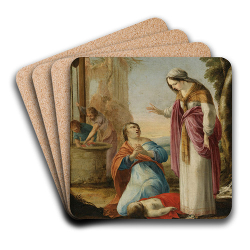 The Miracle of St. Elizabeth of Hungary by Laurent de la Hyre Art Drink Coaster set