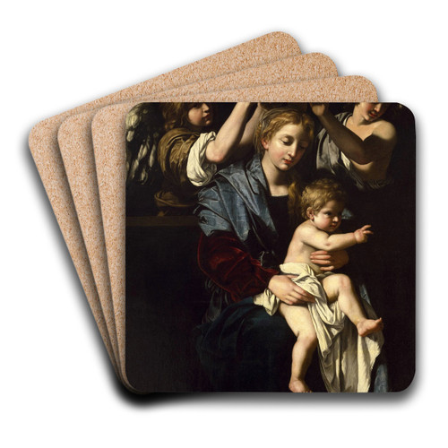 Virgin and Child with Angels by Bartolomeo Cavarozzi Art Drink Coaster set