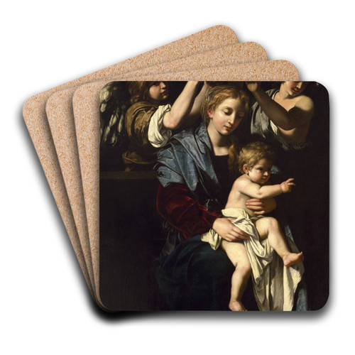 Virgin and Child with Angels by Bartolomeo Cavarozzi Art Drink Coaster set