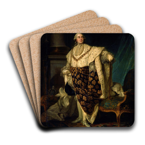 Louis XVI in Coronation Robes by Joseph Siffred Duplessis Art Drink Coaster set Louis XVI in Coronation Robes by Joseph Siffred Duplessis Art Drink Coaster set