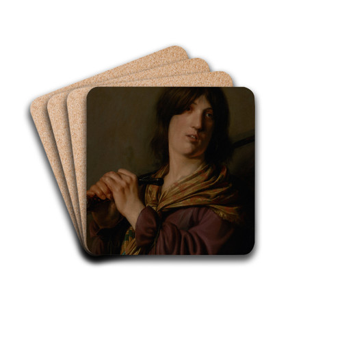 David with His Sword by Salomon de Bray Drink Coasters - set of 4 David with His Sword by Salomon de Bray Drink Coasters - set of 4