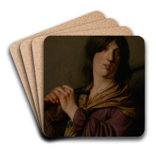 David with His Sword by Salomon de Bray Art Drink Coaster set David with His Sword by Salomon de Bray Art Drink Coaster set