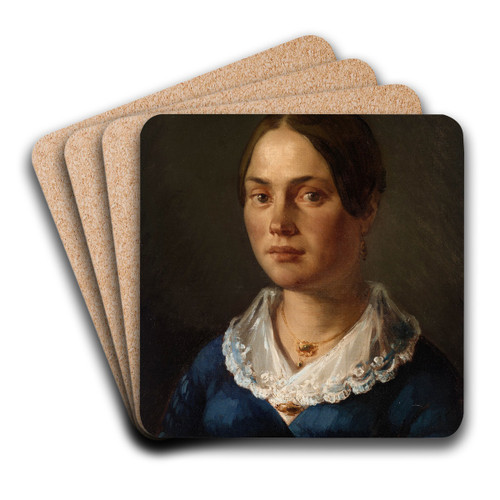 Portrait of Madame Martin by Jean-Franois Millet Art Drink Coaster set
