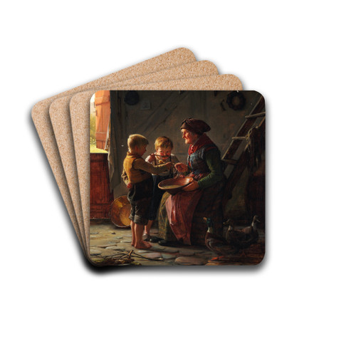Et Maaltid by Carl Bloch Drink Coasters - set of 4 Et Maaltid by Carl Bloch Drink Coasters - set of 4