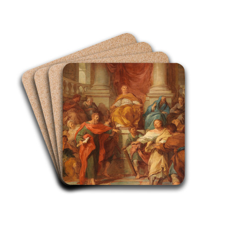 Elymas the Sorcerer Struck with Blindness, sketch by Franois Lemoyne Drink Coasters - set of 4 Elymas the Sorcerer Struck with Blindness, sketch by Franois Lemoyne Drink Coasters - set of 4