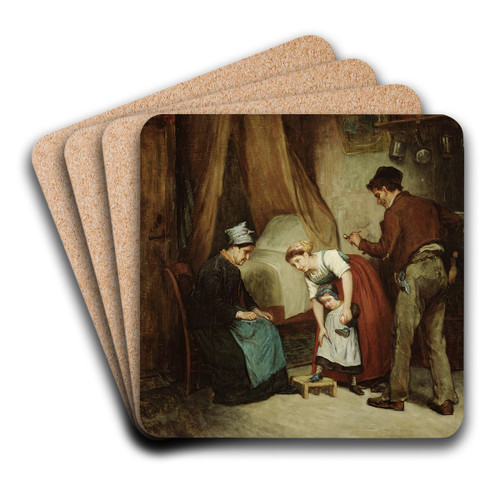 A French Cobbler by Adolf Von Becker Art Drink Coaster set