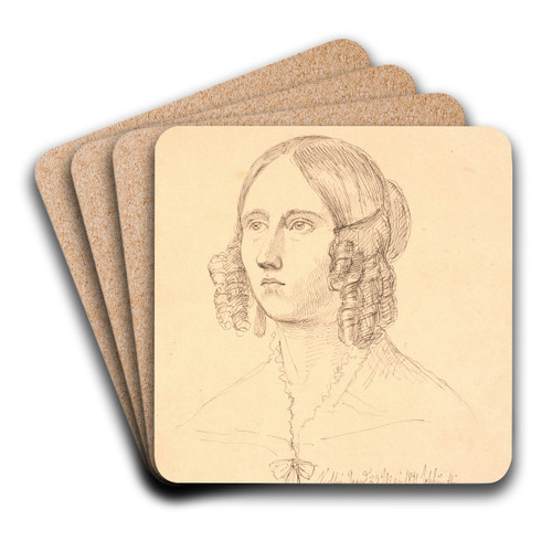 Louise Marie Neergaard by Johan Thomas Lundbye Art Drink Coaster set