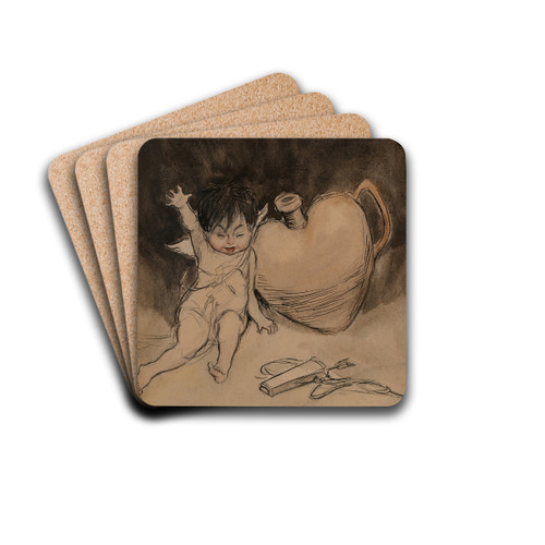 Tipsy Cupid by Peter Newell Drink Coasters - set of 4