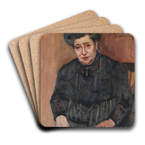 Damenportrt (Portrait of the artist's mother-in-law) by Lovis Corinth Art Drink Coaster set Damenportrt (Portrait of the artist's mother-in-law) by Lovis Corinth Art Drink Coaster set