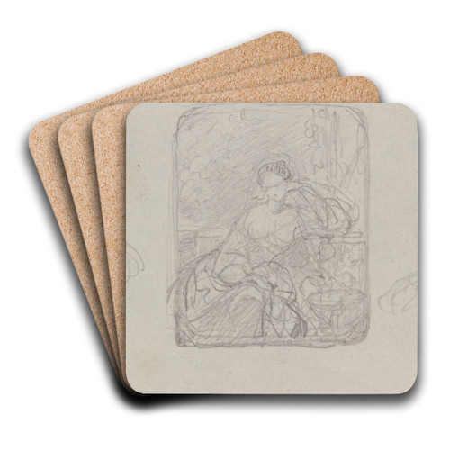 Portrait of a Woman by Nicaise De Keyser Art Drink Coaster set