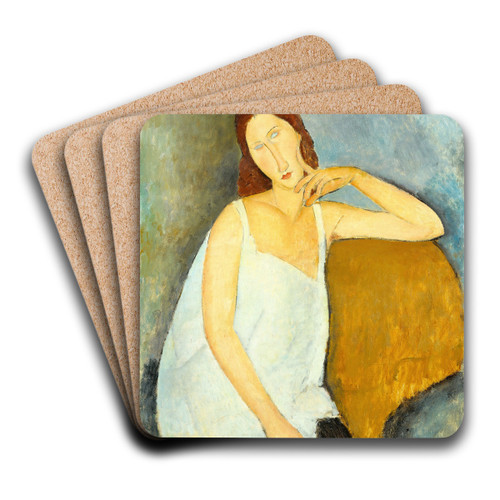 Jeanne Hbuterne by Amedeo Modigliani Art Drink Coaster set