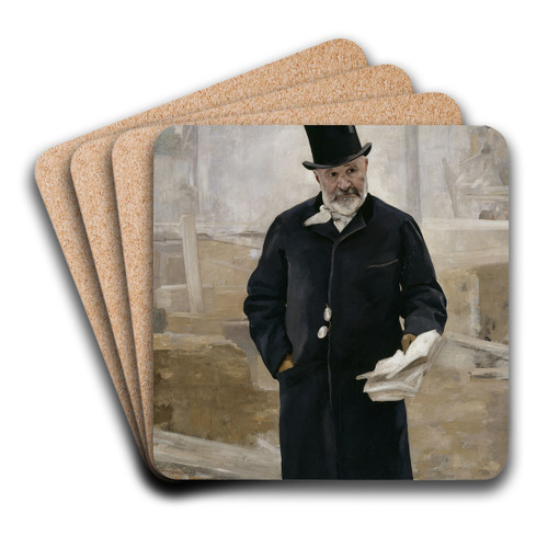Portrait d'Adolphe Alphand by Alfred Philippe Roll Art Drink Coaster set