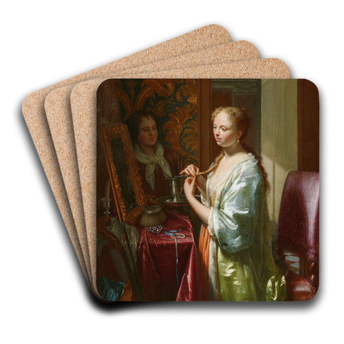 Lady at her Toilet by Philip van Dijk Art Drink Coaster set