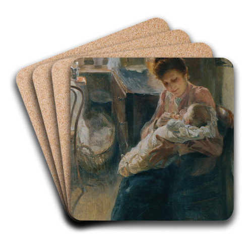 Junge Mutter by Josef Jungwirth Art Drink Coaster set Junge Mutter by Josef Jungwirth Art Drink Coaster set