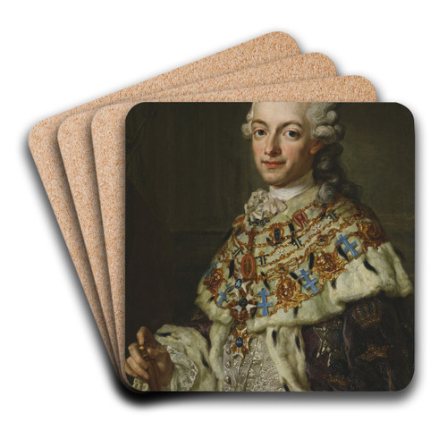 Gustav III, 1746-1792 by Lorens Pasch the Younger Art Drink Coaster set