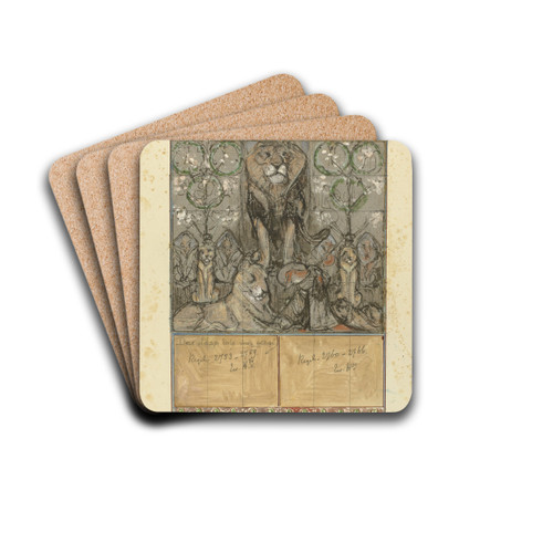 Koning Nobel schenkt Reinaert de vrijheid by Bernard Willem Wierink Drink Coasters - set of 4 Koning Nobel schenkt Reinaert de vrijheid by Bernard Willem Wierink Drink Coasters - set of 4