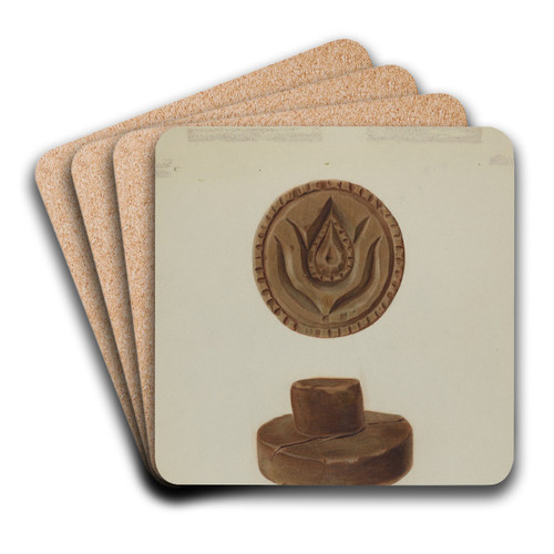 Pa. German Butter Mold by Albert Levone Art Drink Coaster set