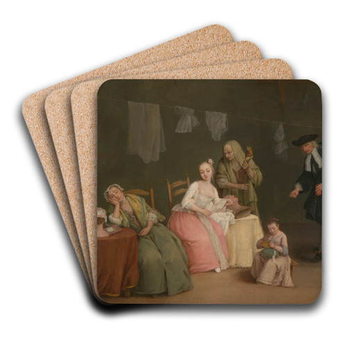 The Letter by Pietro Longhi Art Drink Coaster set