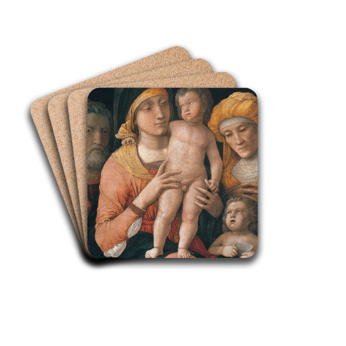 The Madonna And Child With Saints Joseph, Elizabeth, And John The Baptist by Andrea Mantegna Drink Coasters - set of 4