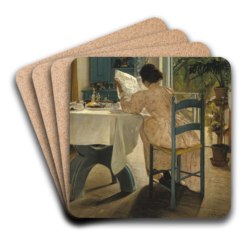 At Breakfast by Laurits Andersen Ring Art Drink Coaster set
