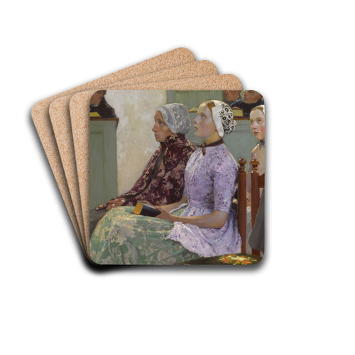 Sunday Mass by Gari Melchers Drink Coasters - set of 4