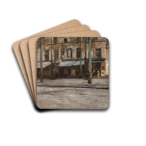 A Street in Paris. Study from Montmartre by Hugo Birger Drink Coasters - set of 4 A Street in Paris. Study from Montmartre by Hugo Birger Drink Coasters - set of 4