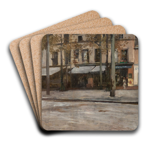 A Street in Paris. Study from Montmartre by Hugo Birger Art Drink Coaster set A Street in Paris. Study from Montmartre by Hugo Birger Art Drink Coaster set