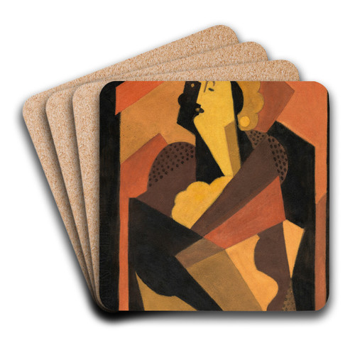 La femme au gant noir by Albert Gleizes Art Drink Coaster set La femme au gant noir by Albert Gleizes Art Drink Coaster set