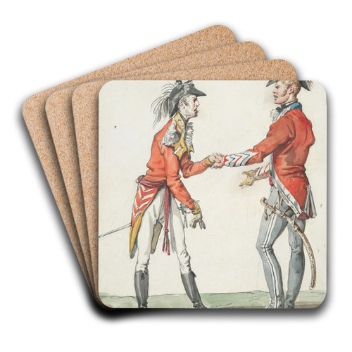 Meeting of EnglishOfficers by Carle Vernet Art Drink Coaster set Meeting of EnglishOfficers by Carle Vernet Art Drink Coaster set