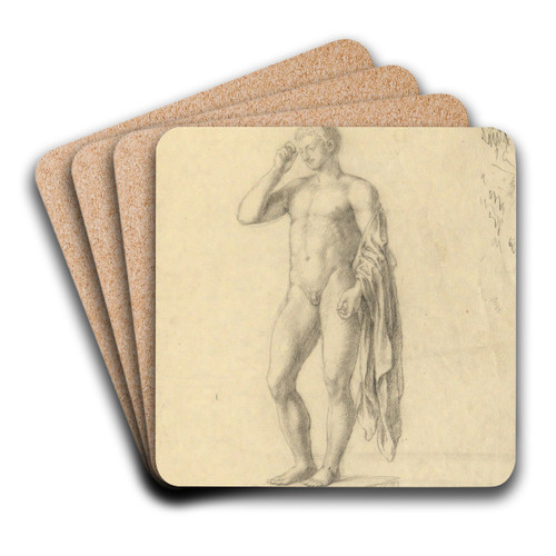 Nude Male Figure (classical) by John Trumbull Art Drink Coaster set